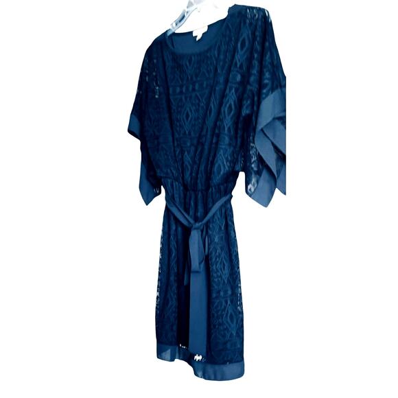 ESTABLISHED 1962 LACE, MIDI, FIT/FLARE, WAIST DRESS, WOMENS, 8, NAVY BLUE, SASH - Picture 3 of 12